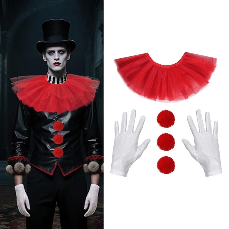 5Pcs/Set Halloween Clown Costu - Cosplay Prop Kit reseña y precio