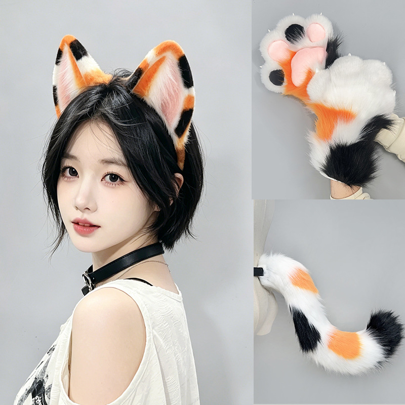 Furry Cat Ears Tail Paws Set C - Detachable Cosplay Prop reseña y precio