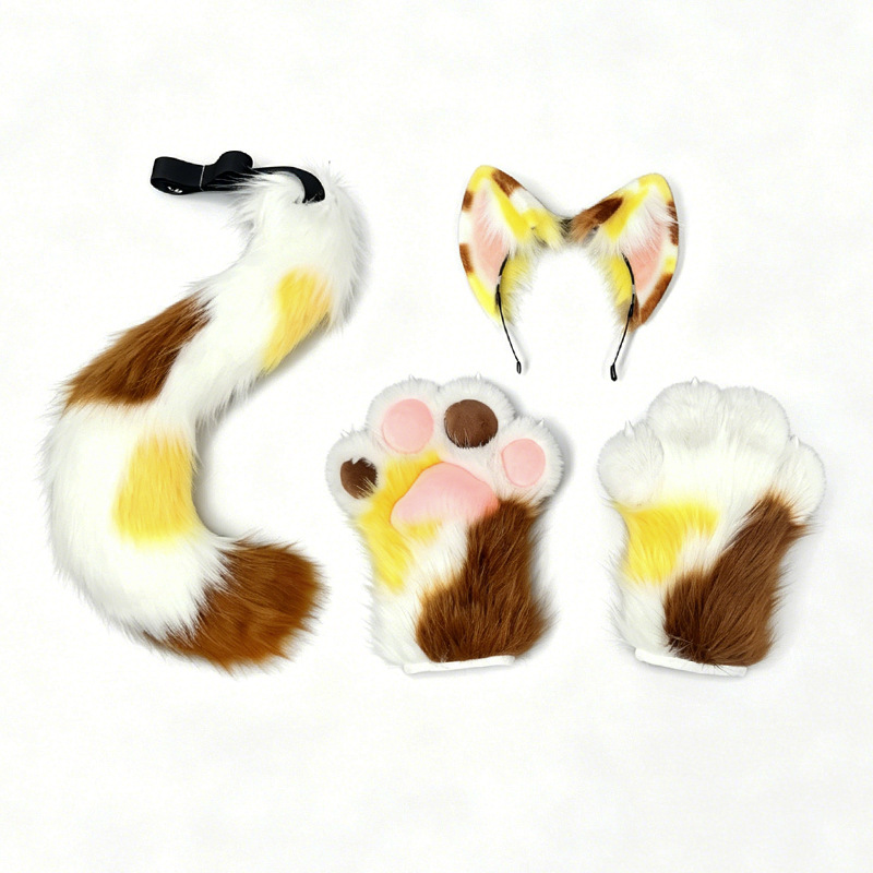 Furry Cat Ears Tail Paws Set C - Detachable Cosplay Prop reseña y precio