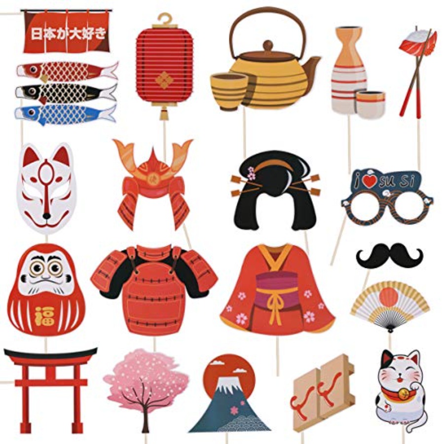 20Pcs Japanese Party Photo Boo - Cosplay Prop Kit reseña y precio