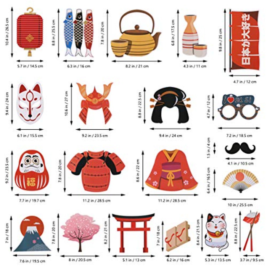 20Pcs Japanese Party Photo Boo - Cosplay Prop Kit reseña y precio