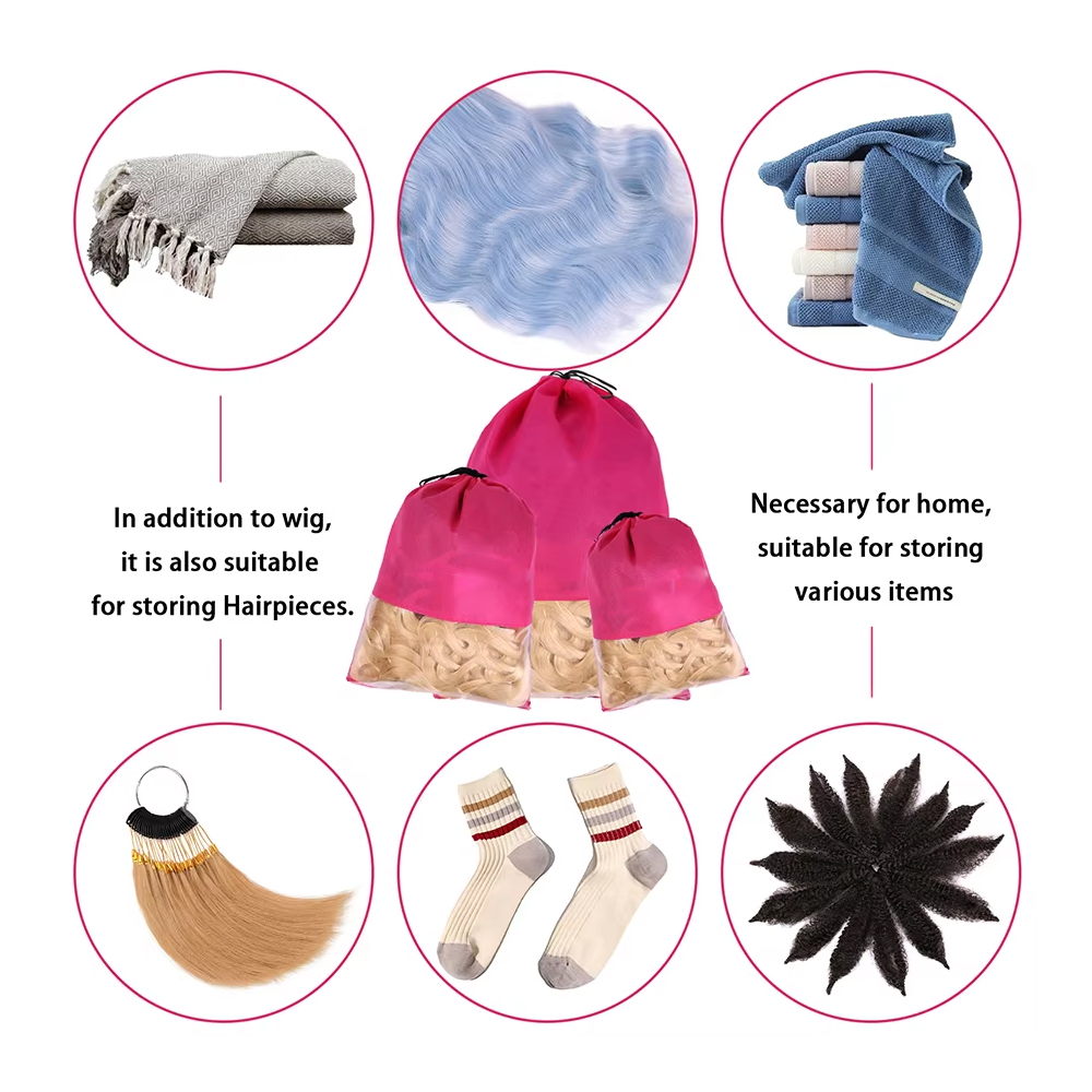 12pcs Non-woven Wig Bag Black  - Aerith Cosplay Prop reseña y precio