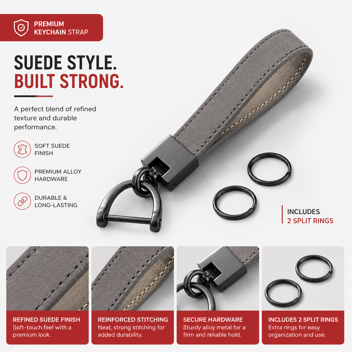 PINMOAP Car Keychain Wristlet  - D Ring Strap reseña y precio