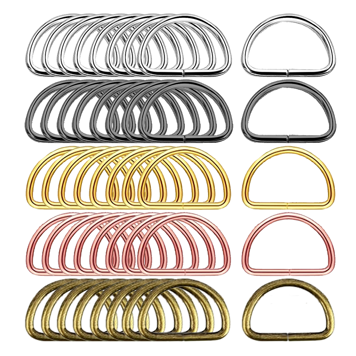 30/60/100Pcs D-Shaped Ring Met - D Ring Strap reseña y precio