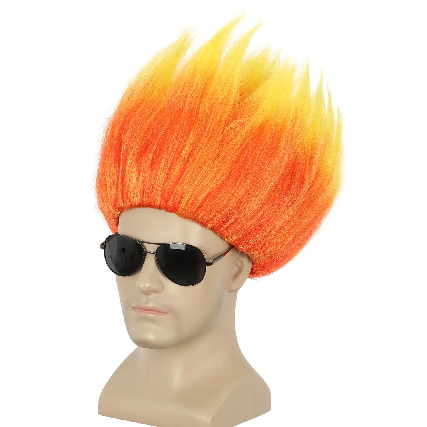 Short Orange Wig Spiky Anime W - Cosplay Flame Prop reseña y precio